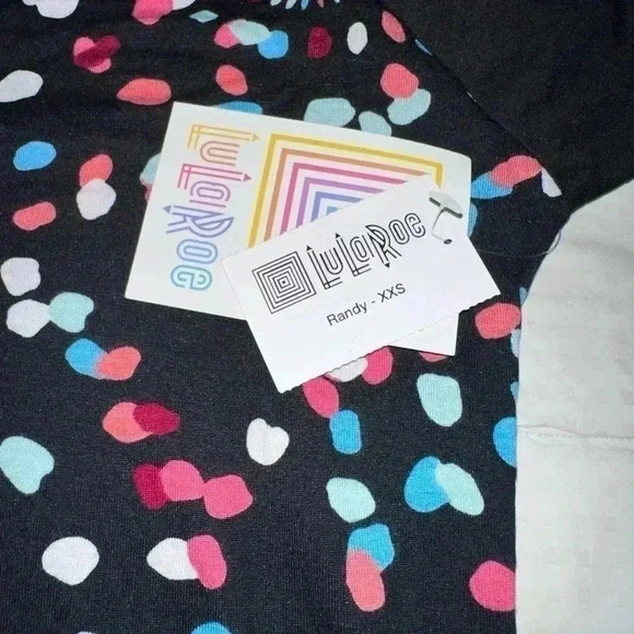 Lularoe Black XXS baseball style Randy T-shirt. NWT . 3/4 sleeve - Picture 5 of 7